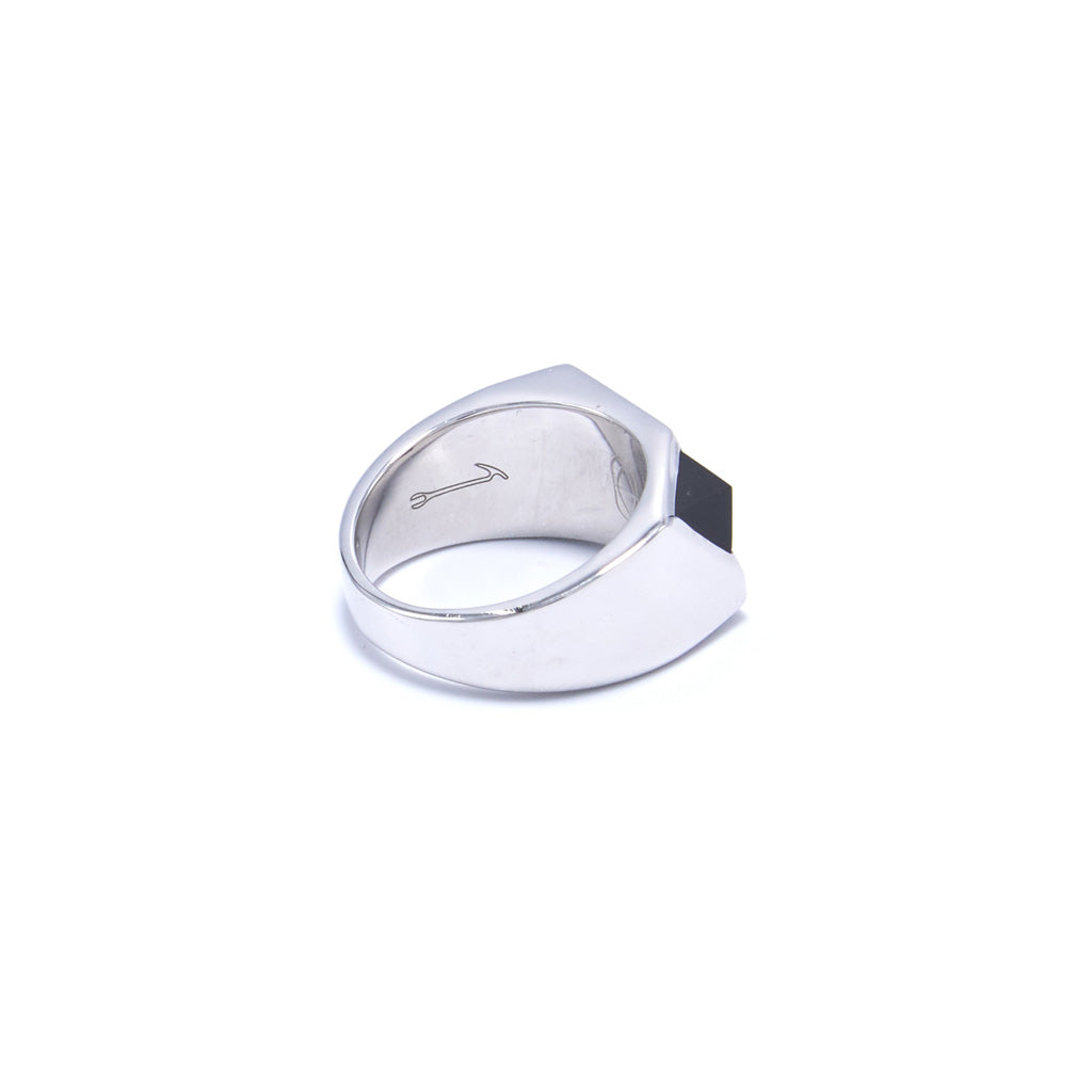 Jewel Beneath Signet Ring - Black Onyx, Sterling Silver