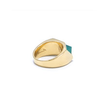 Load image into Gallery viewer, Jewel Beneath Signet Ring - Green Onyx, 24ct Gold Vermeil
