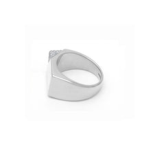 Load image into Gallery viewer, Jewel Beneath White Diamond Signet Ring - 18kt recycled white gold - made to order

