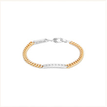 Load image into Gallery viewer, Power Tag Bracelet Mixed Metals Silver Stripe - 18ct Gold-Plated Sterling Silver and sterling silver
