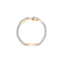 Load image into Gallery viewer, Power Tag Bracelet Mixed Metals Gold Stripe - 18ct Gold-Plated Sterling Silver and sterling silver
